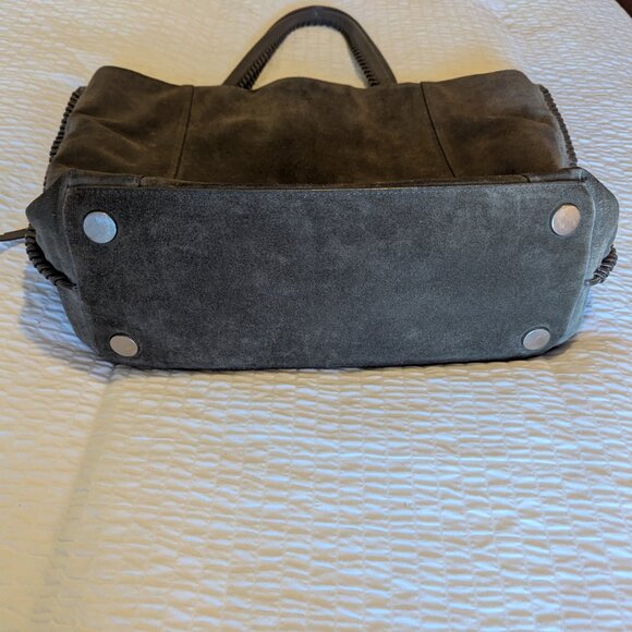 All Saints Suede Tote Bag - Gray/Tan - Picture 6 of 11
